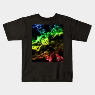 Rainbow Smoke On Black Kids T-Shirt